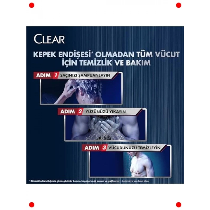 3ü 1 Arada Mentollü Şampuan ve Duş Jeli - 350 ml