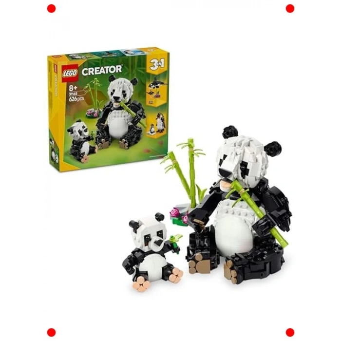 3ü 1 Arada Vahşi Hayvan Yapım Seti: Panda