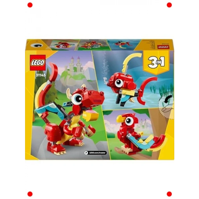 3ü 1 Arada Yaratıcı Set - Kırmızı Ejderha, Balık, Anka Kuşu