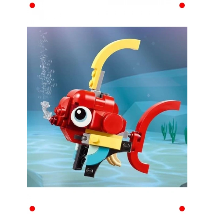 3ü 1 Arada Yaratıcı Set - Kırmızı Ejderha, Balık, Anka Kuşu