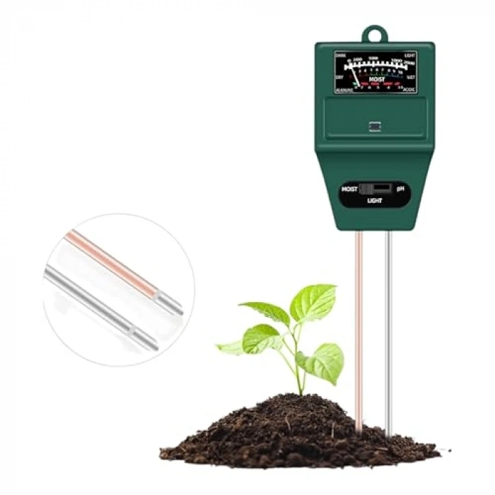 3ü Bir Arada Toprak Nem, pH ve Işık Ölçer - Bitki Bakımında Pratik