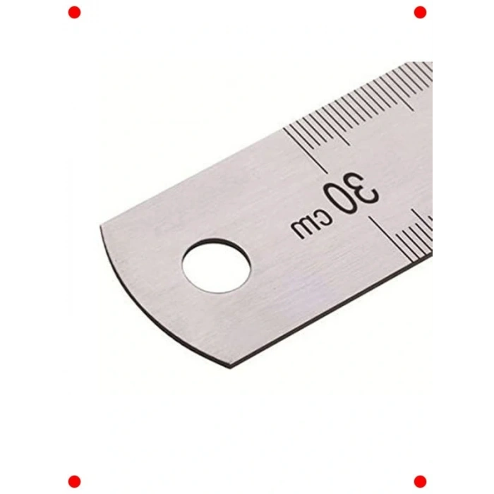 30 cm Çelik Cetvel, Milimetre ve İnç Ölçülü