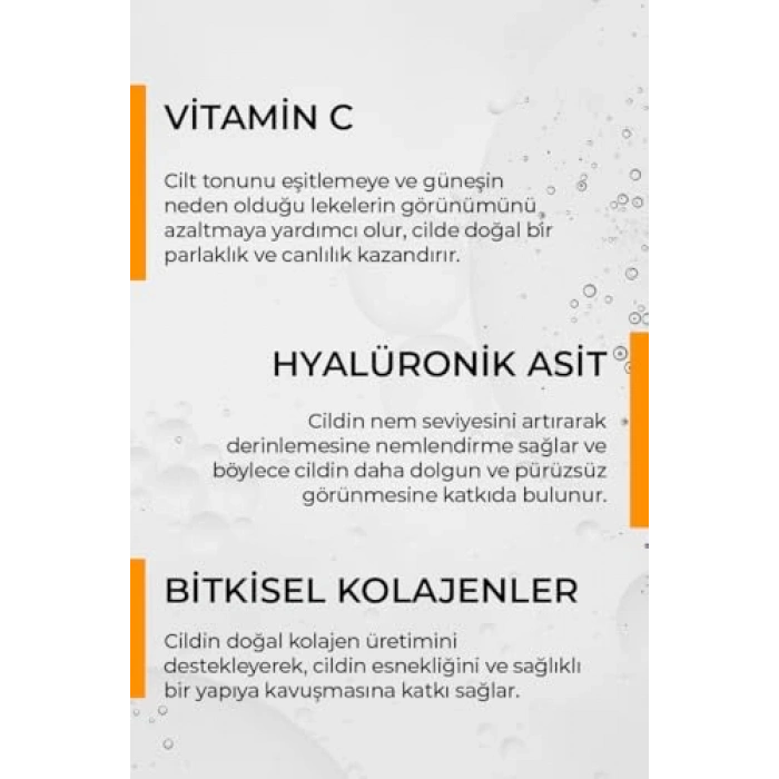 30 ml Yoğun Nemlendirici C Vitamini Serum, Cilt Aydınlatıcı