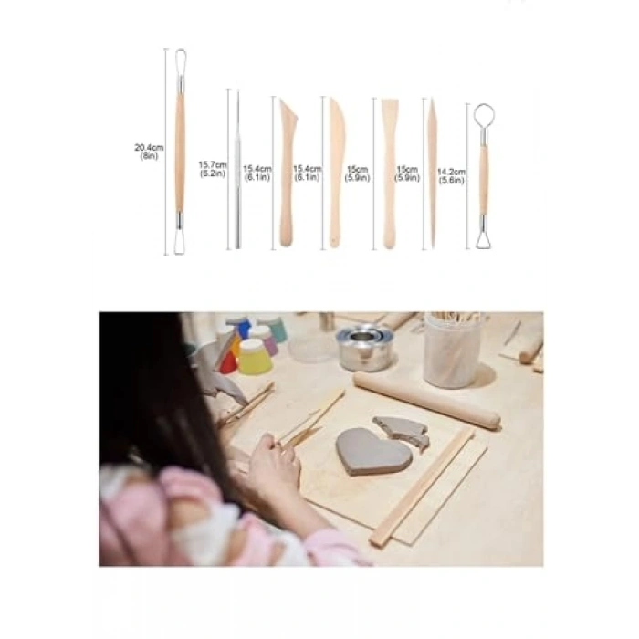 30 Parça Seramik Kil Yapım Seti, Heykel Çömlek için