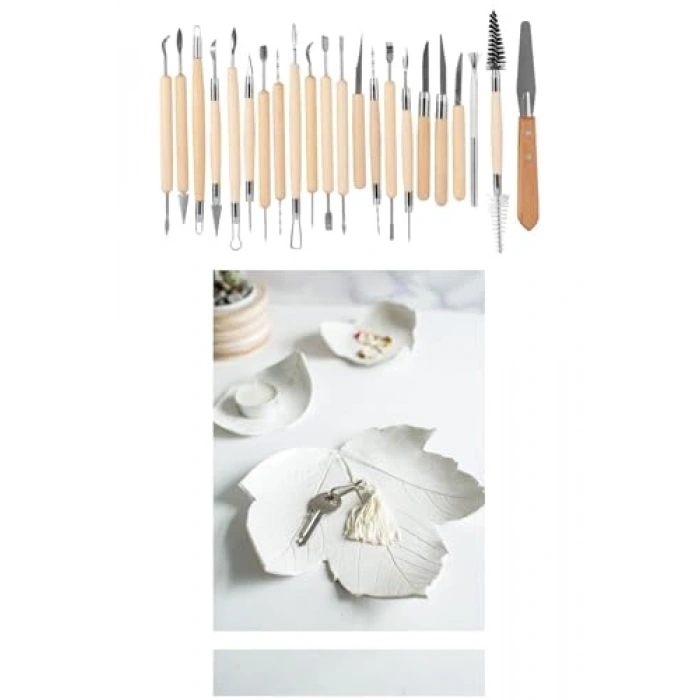 30 Parça Seramik Kil Yapım Seti, Heykel Çömlek için