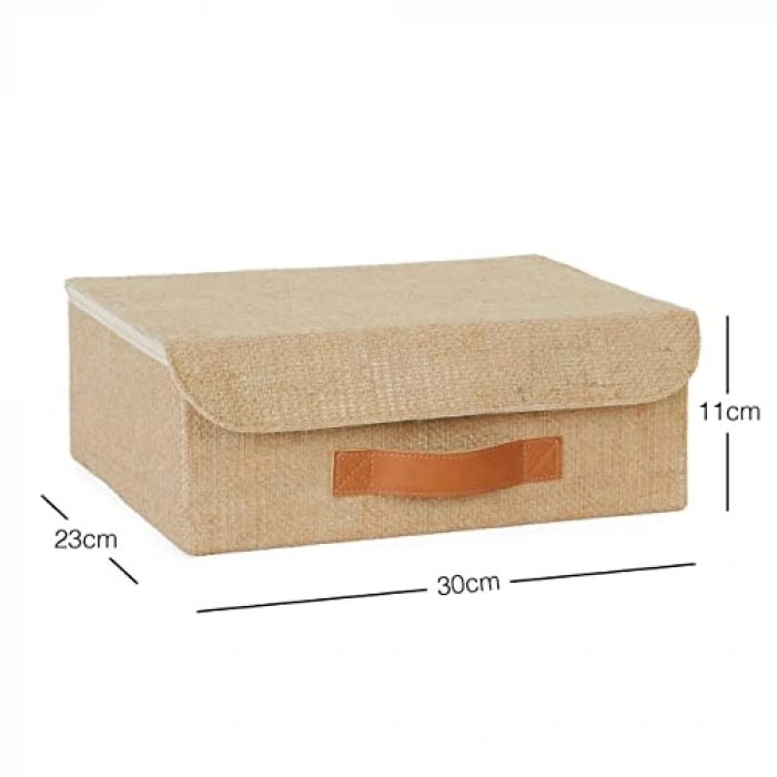 30 x 23 x 11 cm Jüt Kapaklı Çekmece İçi Kutu