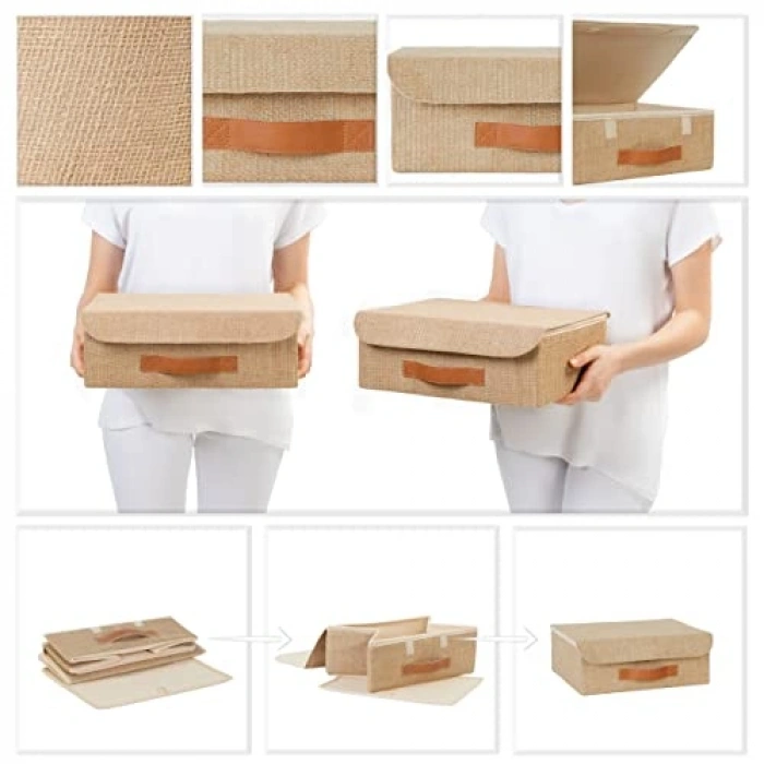 30 x 23 x 11 cm Jüt Kapaklı Çekmece İçi Kutu