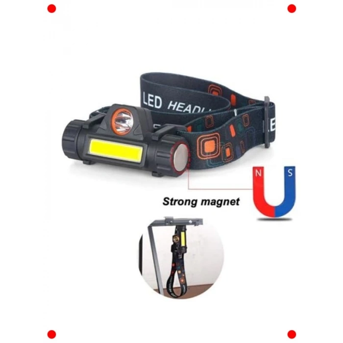 300 Lümen USB Şarjlı LED Kafa Lambası - Mıknatıslı