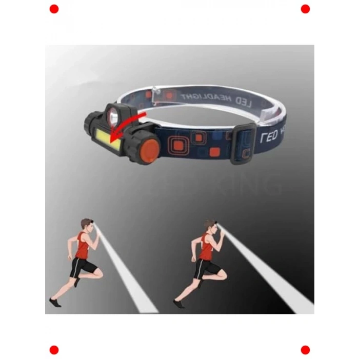 300 Lümen USB Şarjlı LED Kafa Lambası - Mıknatıslı