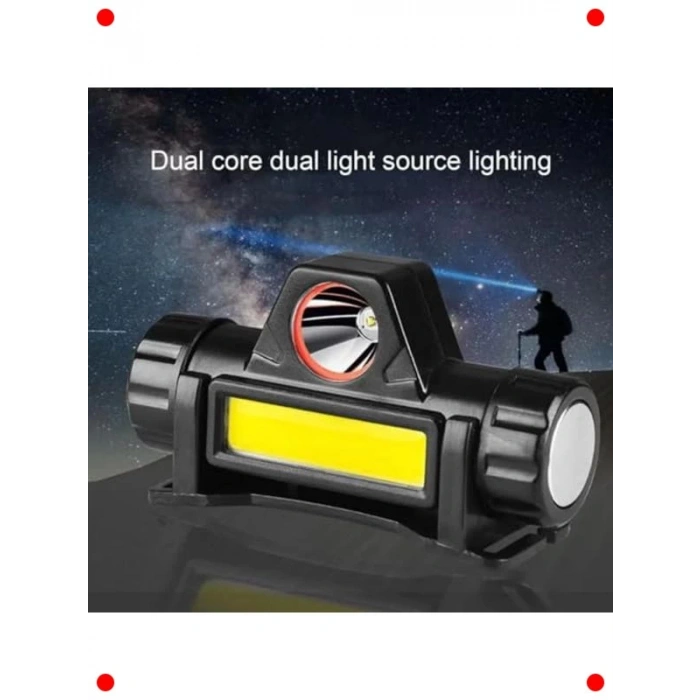 300 Lümen USB Şarjlı LED Kafa Lambası - Mıknatıslı