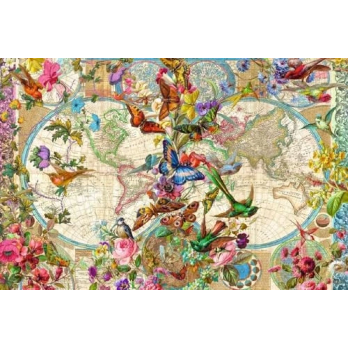 3000 Parça Kelebekler ile Dünya Haritası Bulmaca