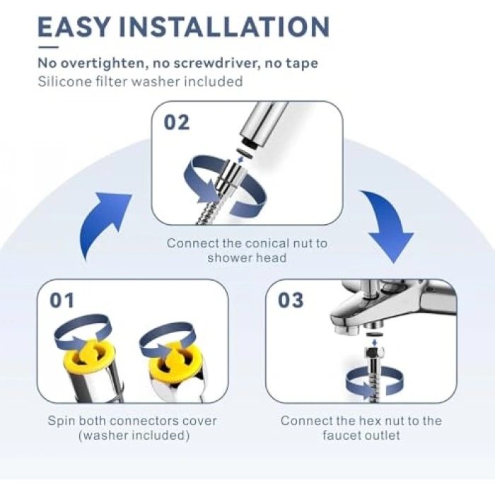 304 Paslanmaz Çelik Duş Hortumu, 1.5 Metre Uzunluk