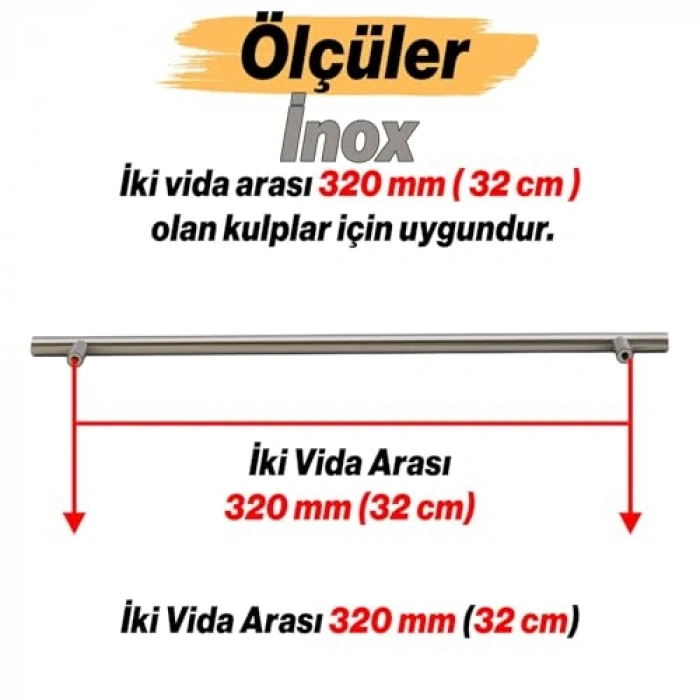 320 mm Mutfak Çekmece Kolu, Metal Tasarım ile Modern Görünüm