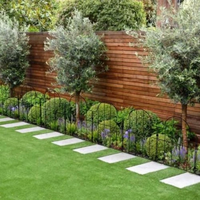 330 cm Siyah Bahçe Çiti Seti - 10 Parça Mini Bahçe ve Hobi Kullanımı