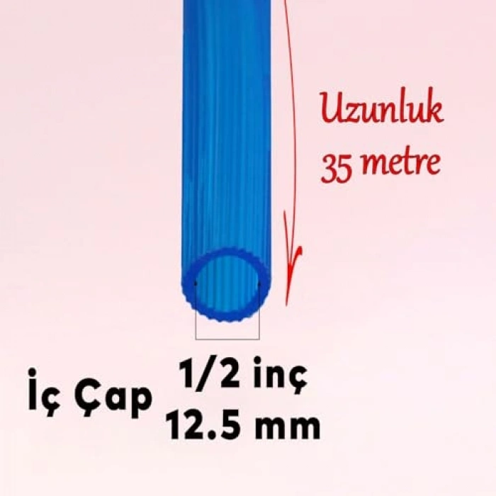 35 Metre 1/2 İç Çap Bahçe Sulama Hortumu