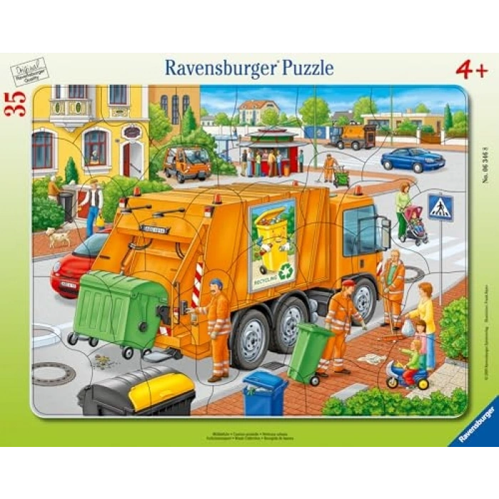35 Parça Çöp Arabası Puzzel Eğlenceli Yapboz Seti