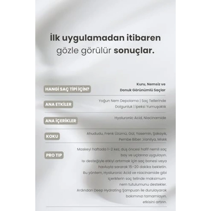 350 ml Kuru Saçlar için Derin Nem Maskesi