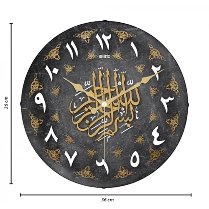 36 cm Gerçek Bombe Cam Duvar Saati, Sessiz Mekanizma