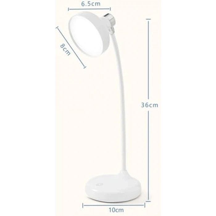 36 cm Modern Esnek Masa Lambası, USB Şarj Edilebilir