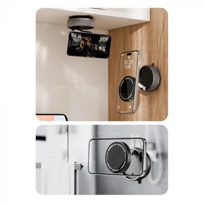 360 Derece Dönebilen Katlanabilir Araç Telefon Tutucu, Güçlü Vakum