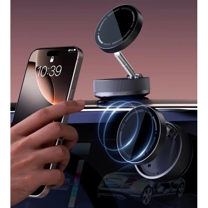 360 Derece Dönebilen Katlanabilir Araç Telefon Tutucu, Güçlü Vakum
