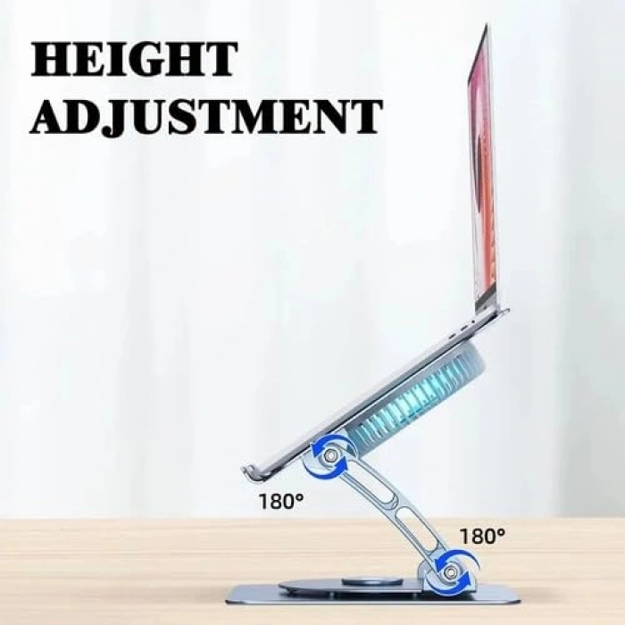 360 Derece Dönebilen Katlanabilir Laptop Standı, Koyu Gri