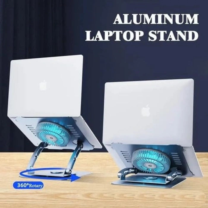 360 Derece Dönebilen Katlanabilir Laptop Standı, Koyu Gri