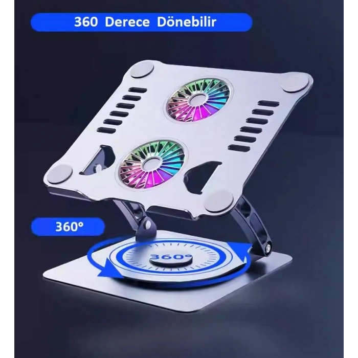 360 Derece Dönebilir Metal Laptop Standı – 11-17 inç