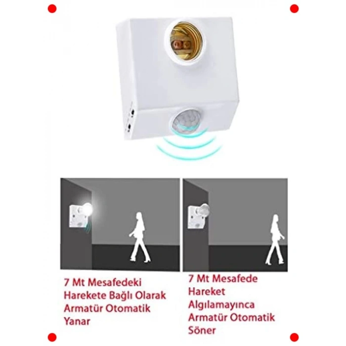 360 Derece E27 Duylu Hareket Sensörü