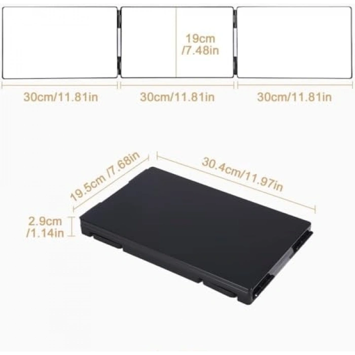 360 Derece Kişisel Saç Sakal Aynası, Katlanabilir ve Pratik