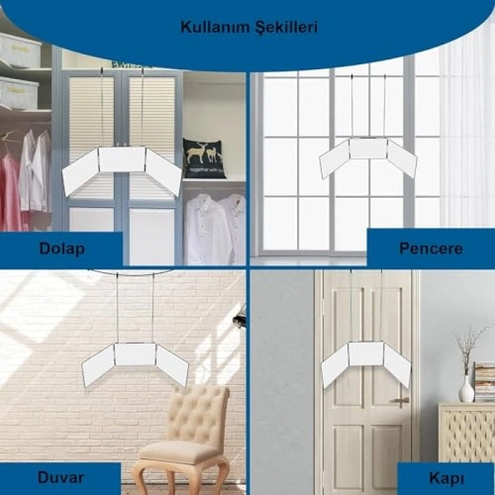 360 Derece Kişisel Saç Sakal Aynası, Katlanabilir ve Pratik