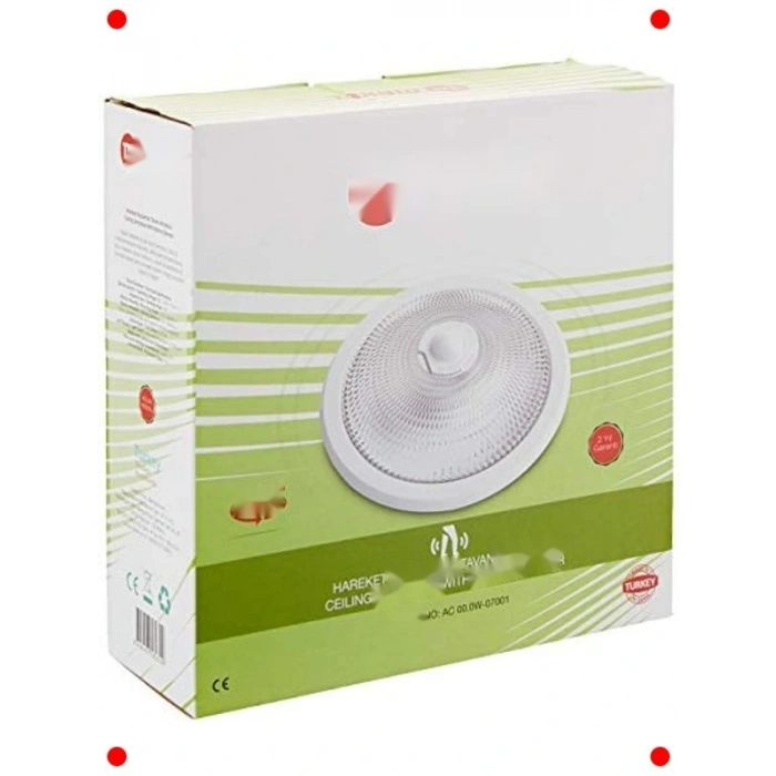 360° Hareket Sensörlü Tan Armatürü, Beyaz