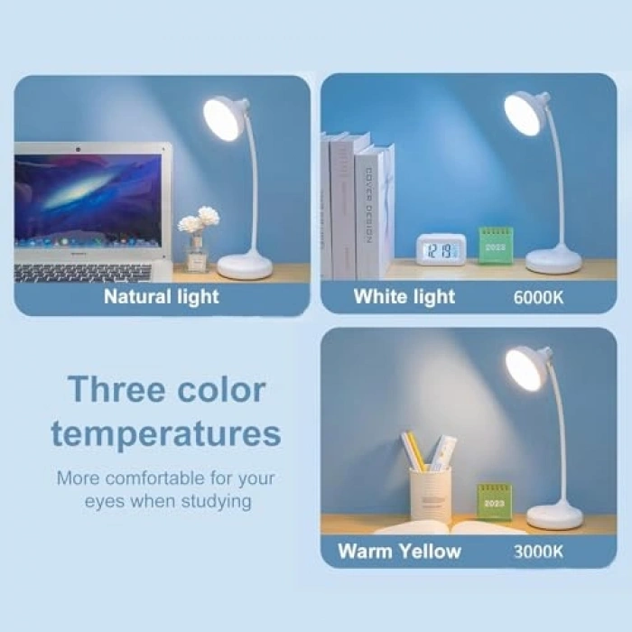 36cm Modern USB Şarj Edilebilir Masa Lambası, Esnek Boyun Tasarımı