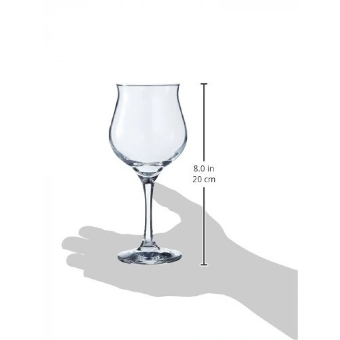 370 ml kapasiteli kırmızı şarap kadehi, sade tasarım, 6 parça set