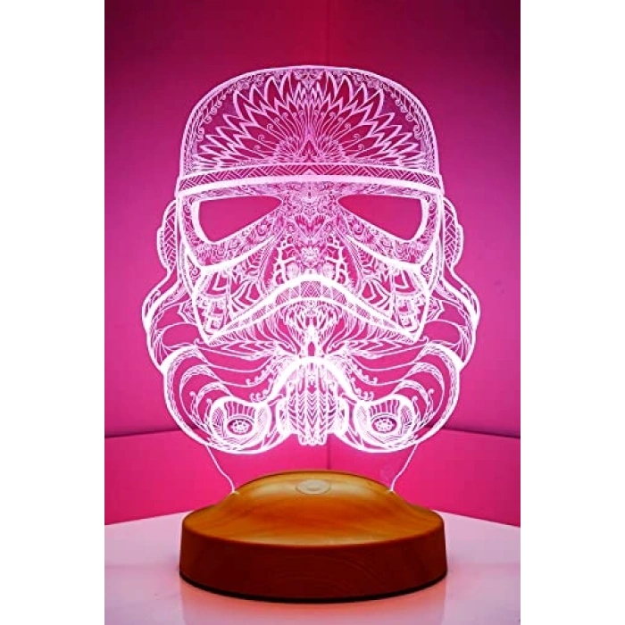 3D Askeri Stormtrooper Led Lamba, 3 Boyutlu Tasarım