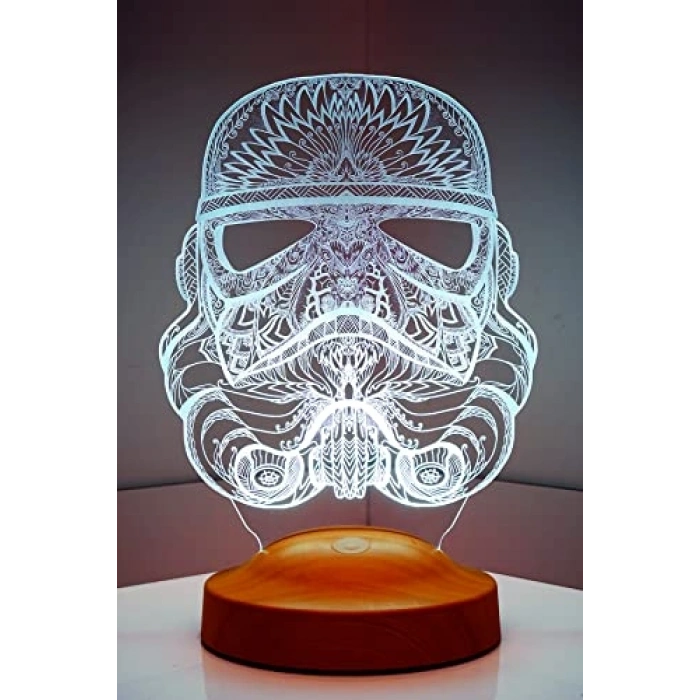 3D Askeri Stormtrooper Led Lamba, 3 Boyutlu Tasarım