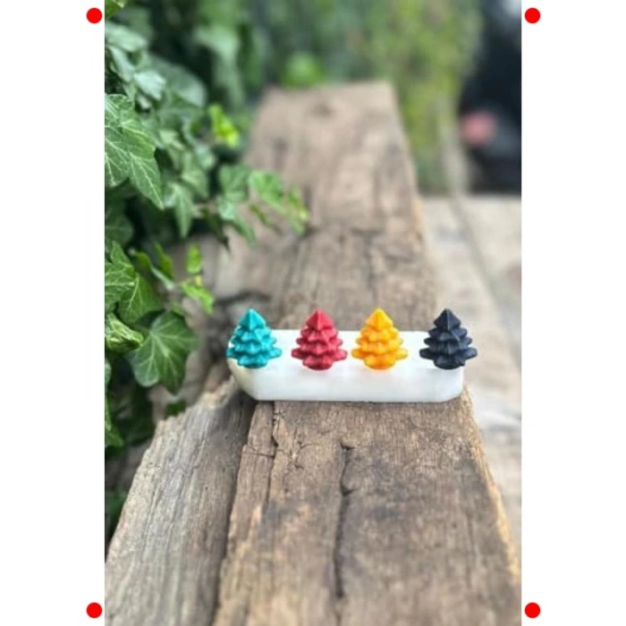 3D Çam Ağacı Mum Kalıbı Seti - Silikon