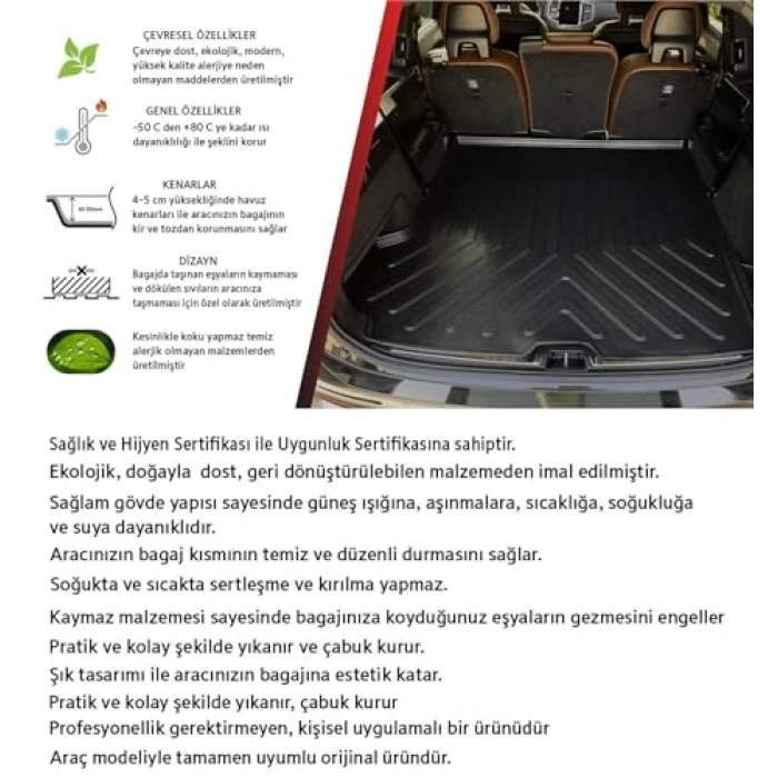 3D Havuzlu Paspas, Peugeot 301 2012 Sonrası Uyumlu