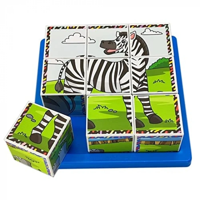 3D Hayvanlar Puzzle: 9 Küp ve 6 Yapboz Eğlencesi