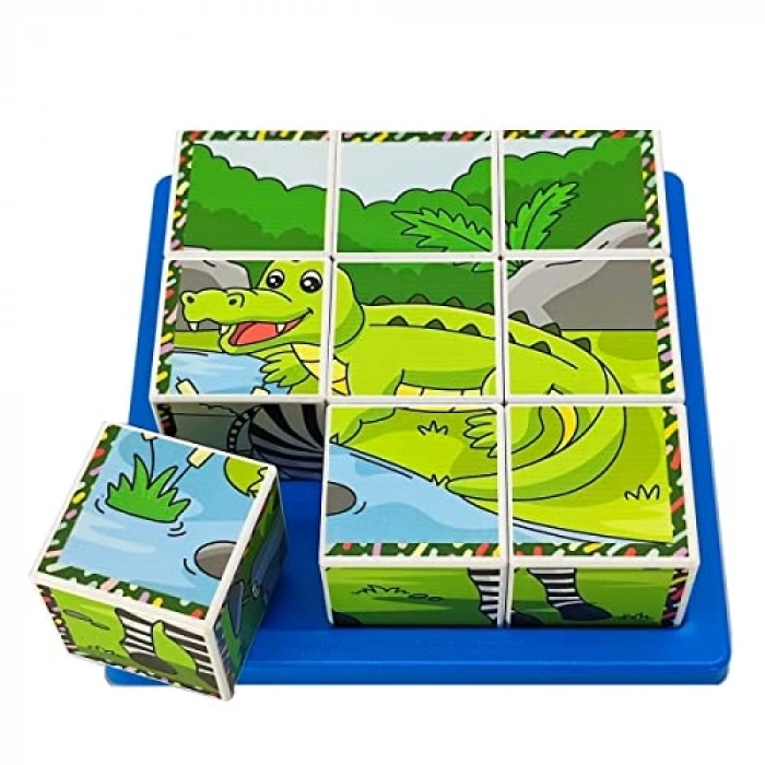3D Hayvanlar Puzzle: 9 Küp ve 6 Yapboz Eğlencesi
