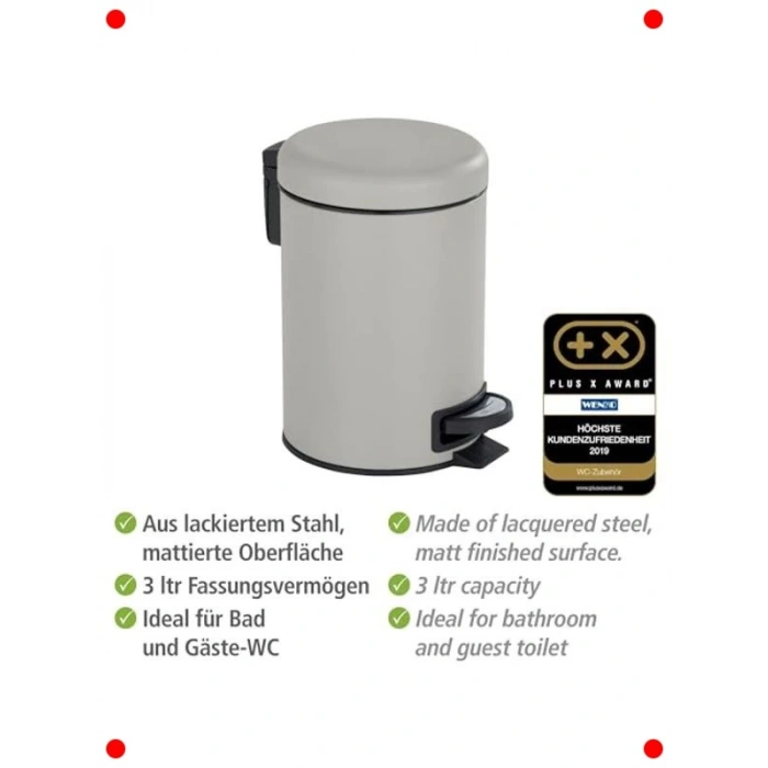 3L Entegre Torba Tutuculu Pedal Çöp Kutusu