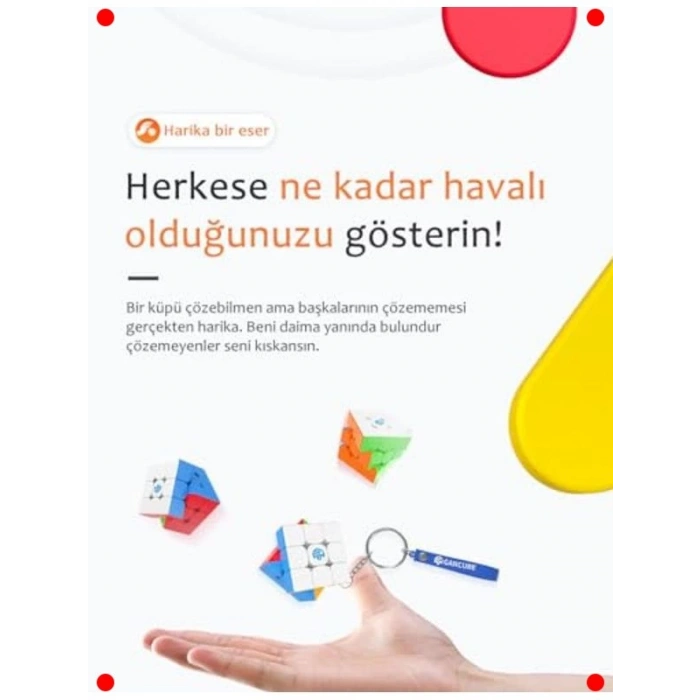 3x3 Anahtarlık Zeka Küpü - Özel Tema