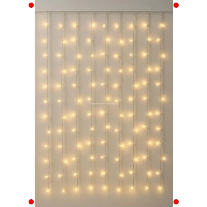 3x3m 300  Perde Işık - Uzaktan Kumandalı Sıcak Beyaz
