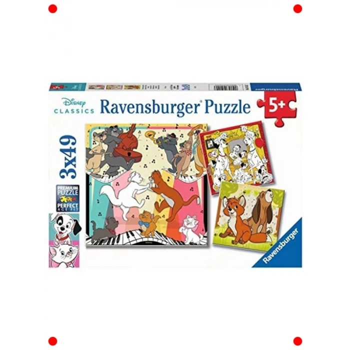 3x49 Parça Vahşi Hayvanlar Temalı Çocuk Yapbozu Seti