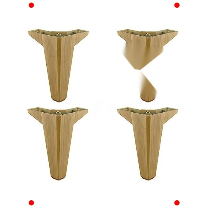 4 Adet 15 cm Açık Ceviz Desenli  Ayağı