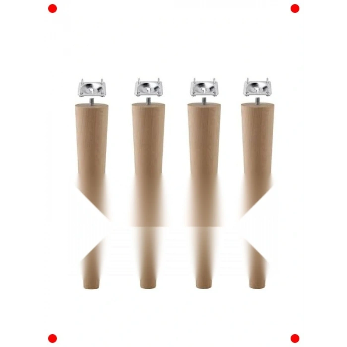 4 Adet Ahşap  Ayağı, 50cm, M8 Civatalı, Aparatlı