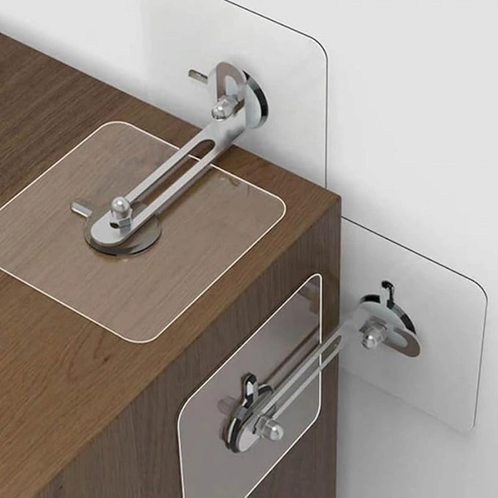 4 Adet Eşya Dolap Sabitleme Aparatı, Kendinden Yapışkanlı