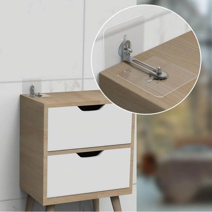 4 Adet Eşya Dolap Sabitleme Aparatı, Kendinden Yapışkanlı