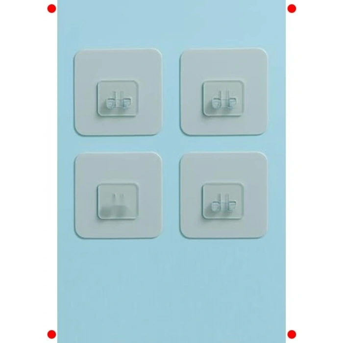 4 Adet  Güçlü Yapışkanlı Şeffaf Askı (20)