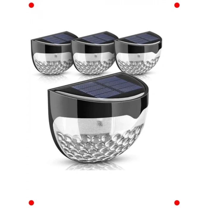 4 Adet Güneş Enerjili Duvar ve Çit LED Aydınlatma
